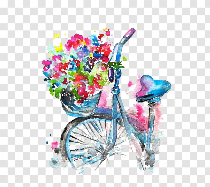 Watercolor Painting Drawing Illustration - Bicycle Transparent PNG