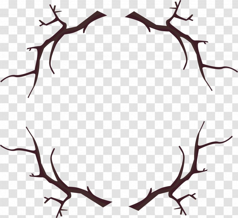 Branch Wood Frame - Antler - White Transparent PNG