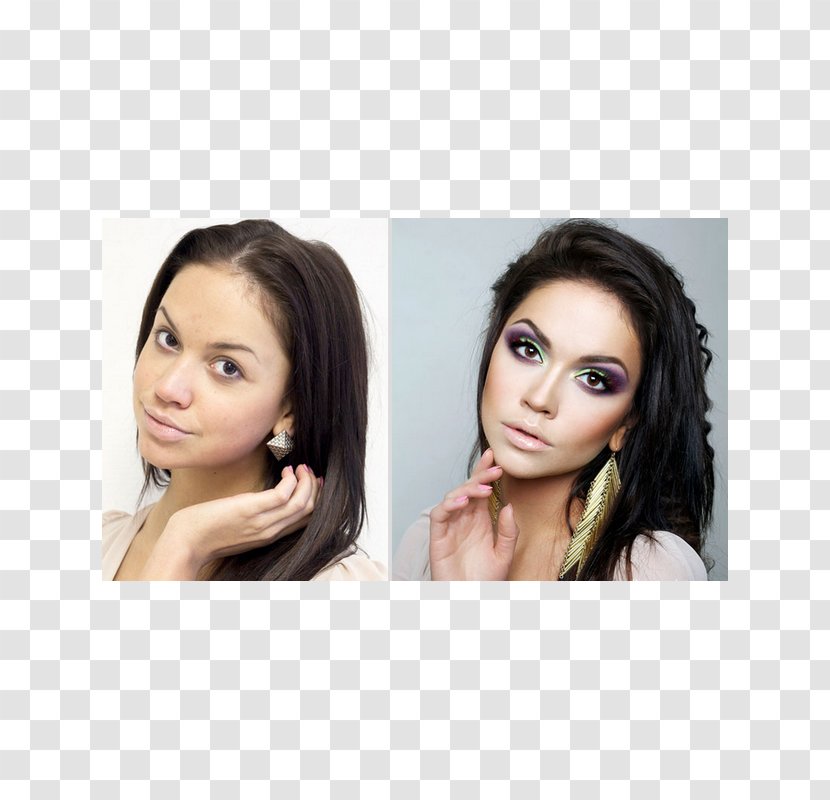 Cosmetics Make-up Artist Contouring Facial - Long Hair - Sublimação Transparent PNG