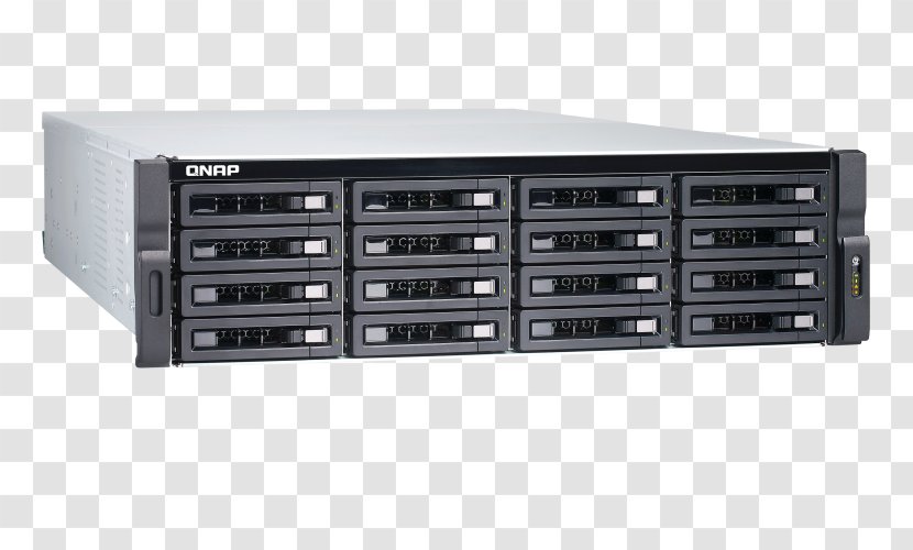Network Storage Systems Computer Servers Serial ATA QNAP TDS-16489U 16-Bay NAS Enclosure Hard Drives - Data Device - Qnap Ts1673urp16g 16 Bay Rackmount Diskless Nas Transparent PNG