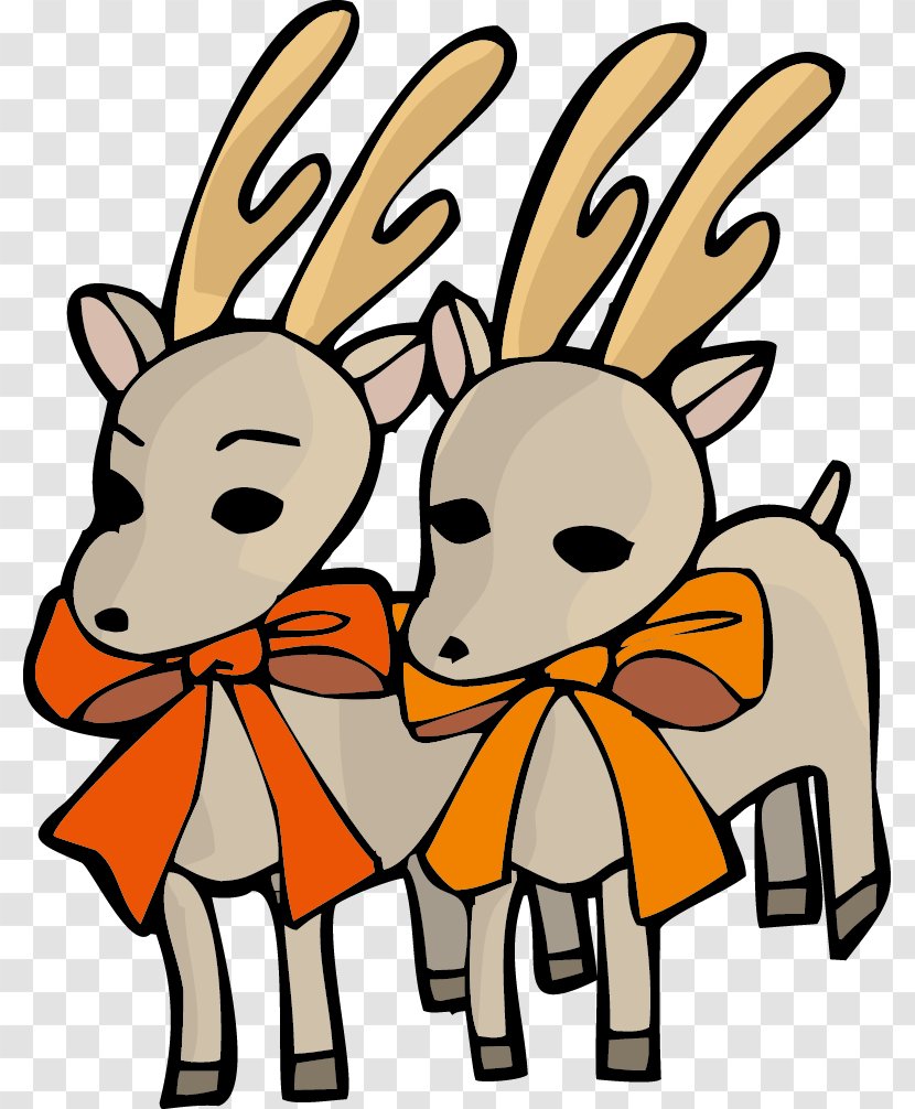 Reindeer Christmas Clip Art - Vector Elk Transparent PNG