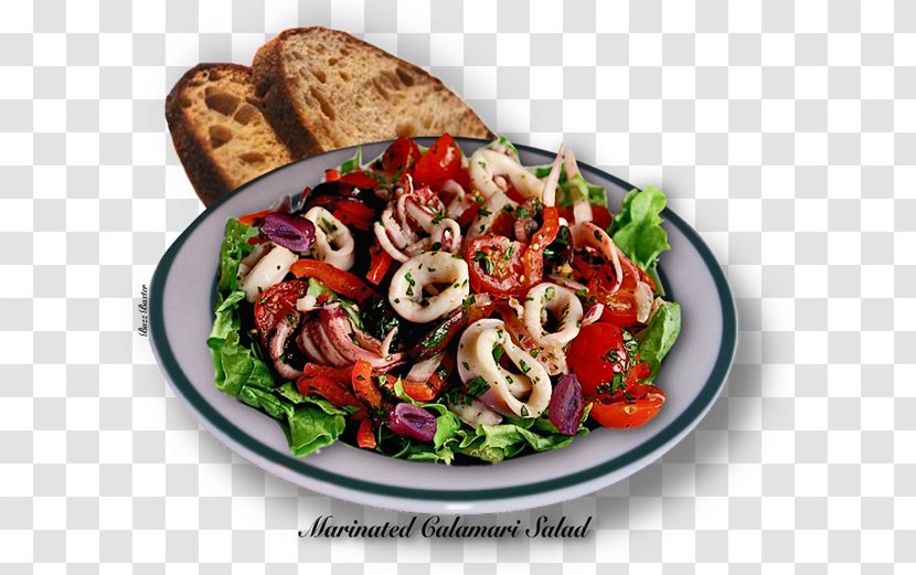 Greek Salad Squid As Food Roast Spinach - Fish - Barbecue Transparent PNG