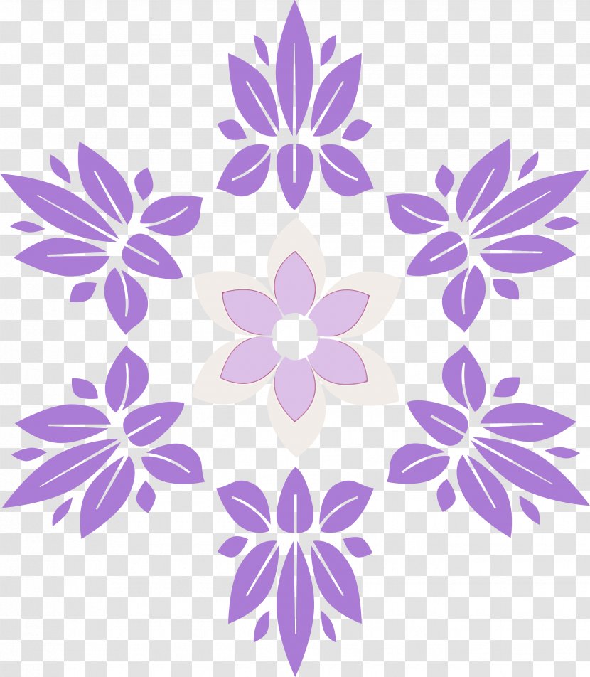 Purple Violet Petal Lilac Pattern - Pedicel Plant Transparent PNG