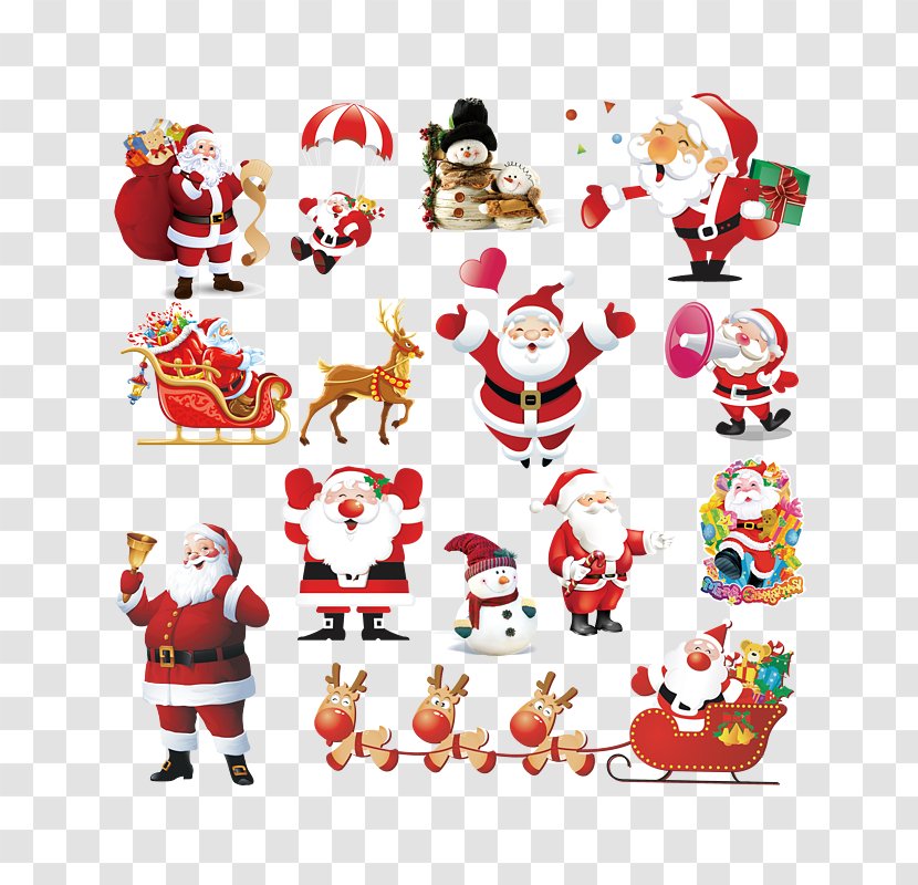 Santa Clauss Reindeer Christmas - Fictional Character - Collection Transparent PNG