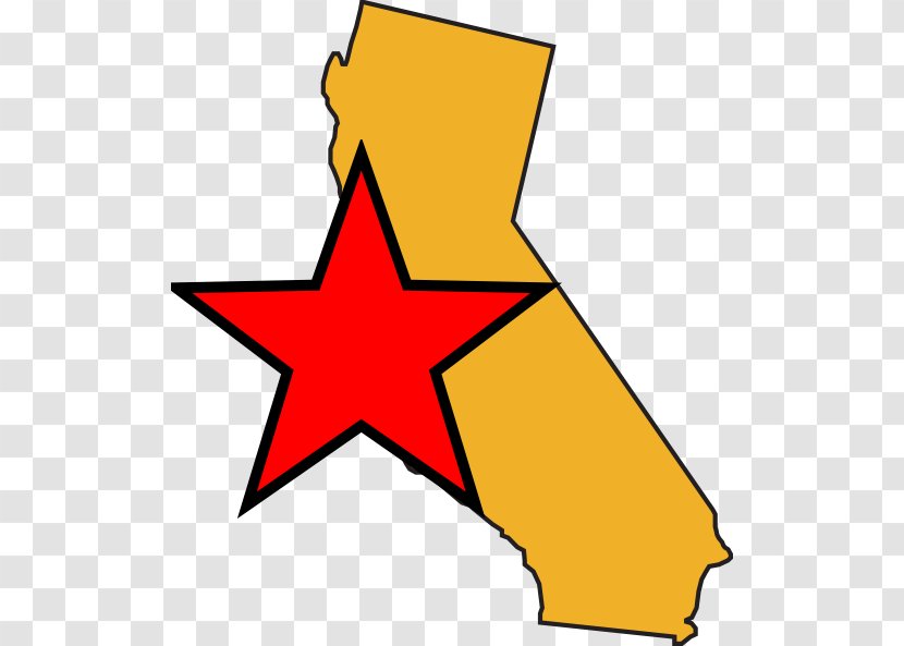 Red Star - California Map Cliparts Transparent PNG