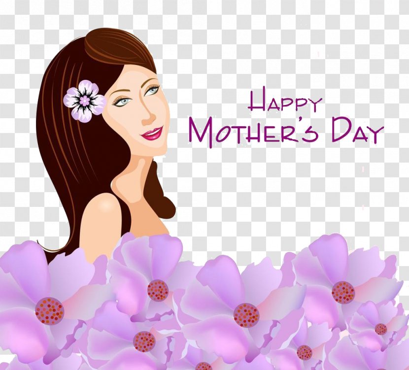 Mothers Day Woman - Tree - Long Hair Transparent PNG