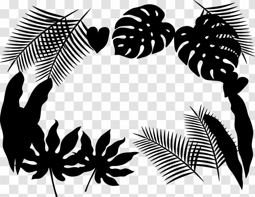 Leaf Plants Clip Art Plant Stem Branch - Monochrome Photography - Blackandwhite Transparent PNG