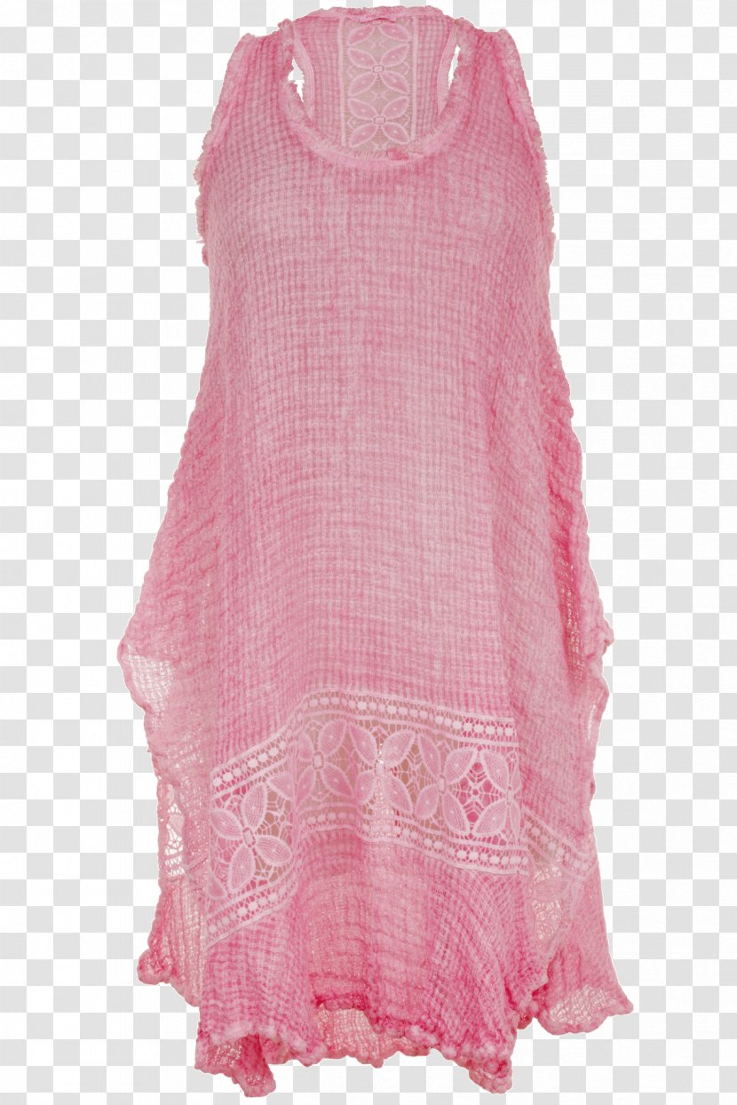 Ruffle Sleeve Pink M Blouse Dress - Flower Transparent PNG