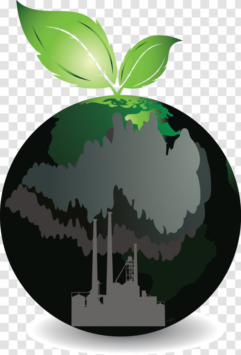Natural Environment Environmental Protection Pollution Euclidean Vector Resource - Globe - Black Earth Transparent PNG
