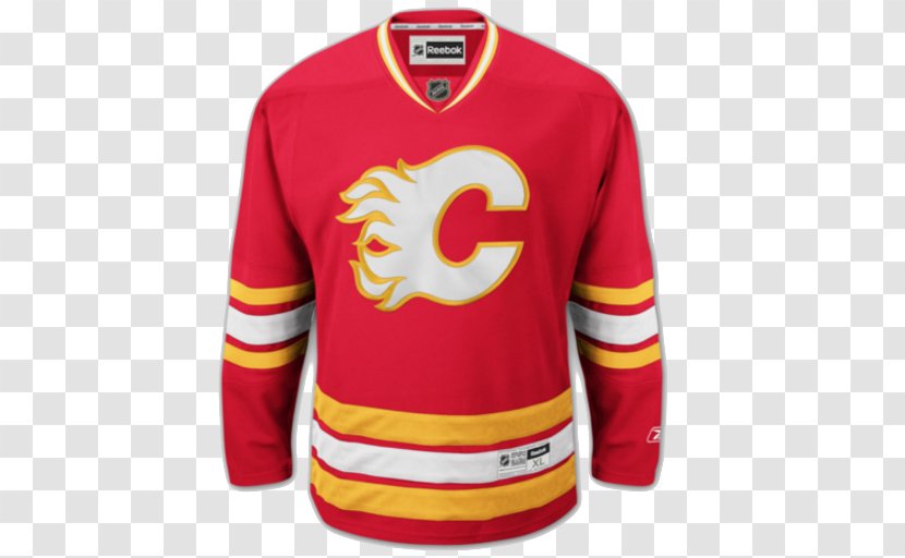Calgary Flames National Hockey League Third Jersey - Throwback Uniform - Reebok Transparent PNG