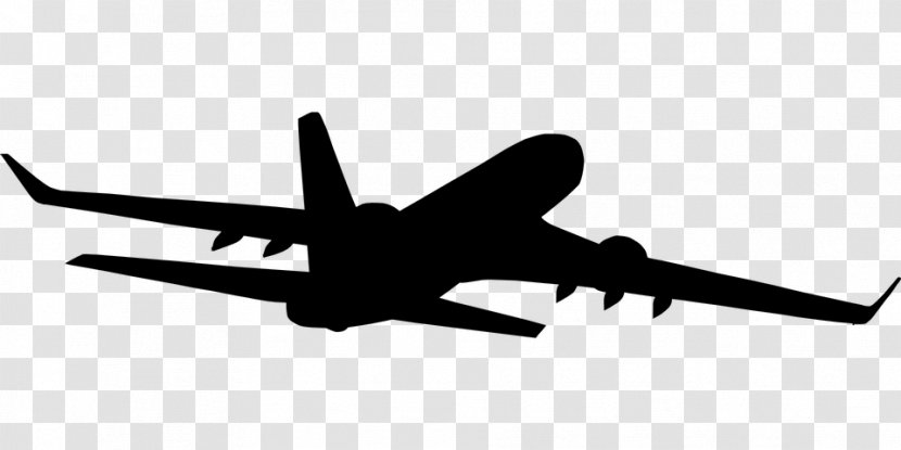 Airplane Silhouette - Black And White Transparent PNG