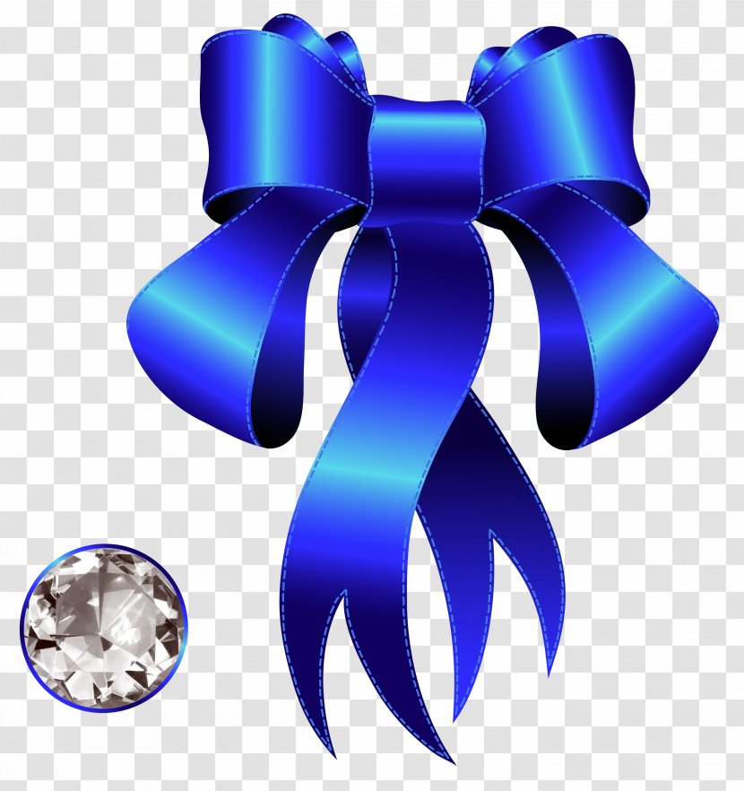 Diamond Jewellery Clip Art - Blue - Decorative Bow With Clipart Transparent PNG