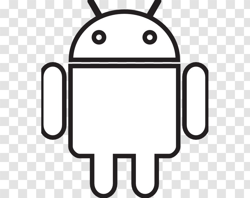 Black And White Line Art Droid Clip - Smile - Robot Cliparts Transparent PNG