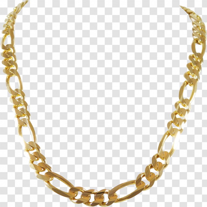 Figaro Chain Jewellery Necklace Gold Transparent PNG