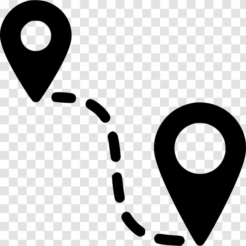 IconMaps - Black And White - Route Transparent PNG