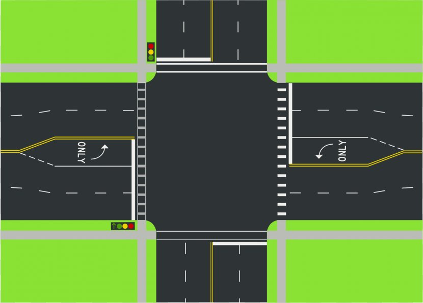 Intersection Road Street Traffic Congestion Clip Art - Drawing - Cliparts Transparent PNG
