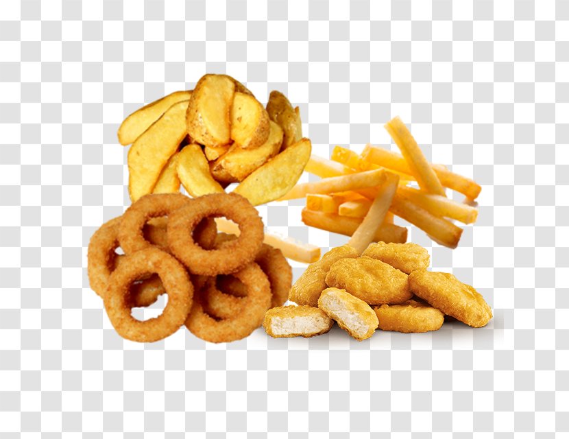 French Fries Onion Ring Chicken Nugget Junk Food Deep Frying - Fast - Menus Pizza Transparent PNG