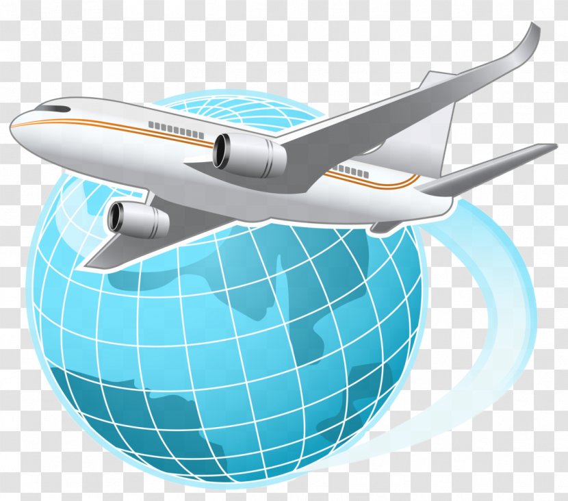 Airplane Flight Globe World Clip Art - Plane Transparent PNG