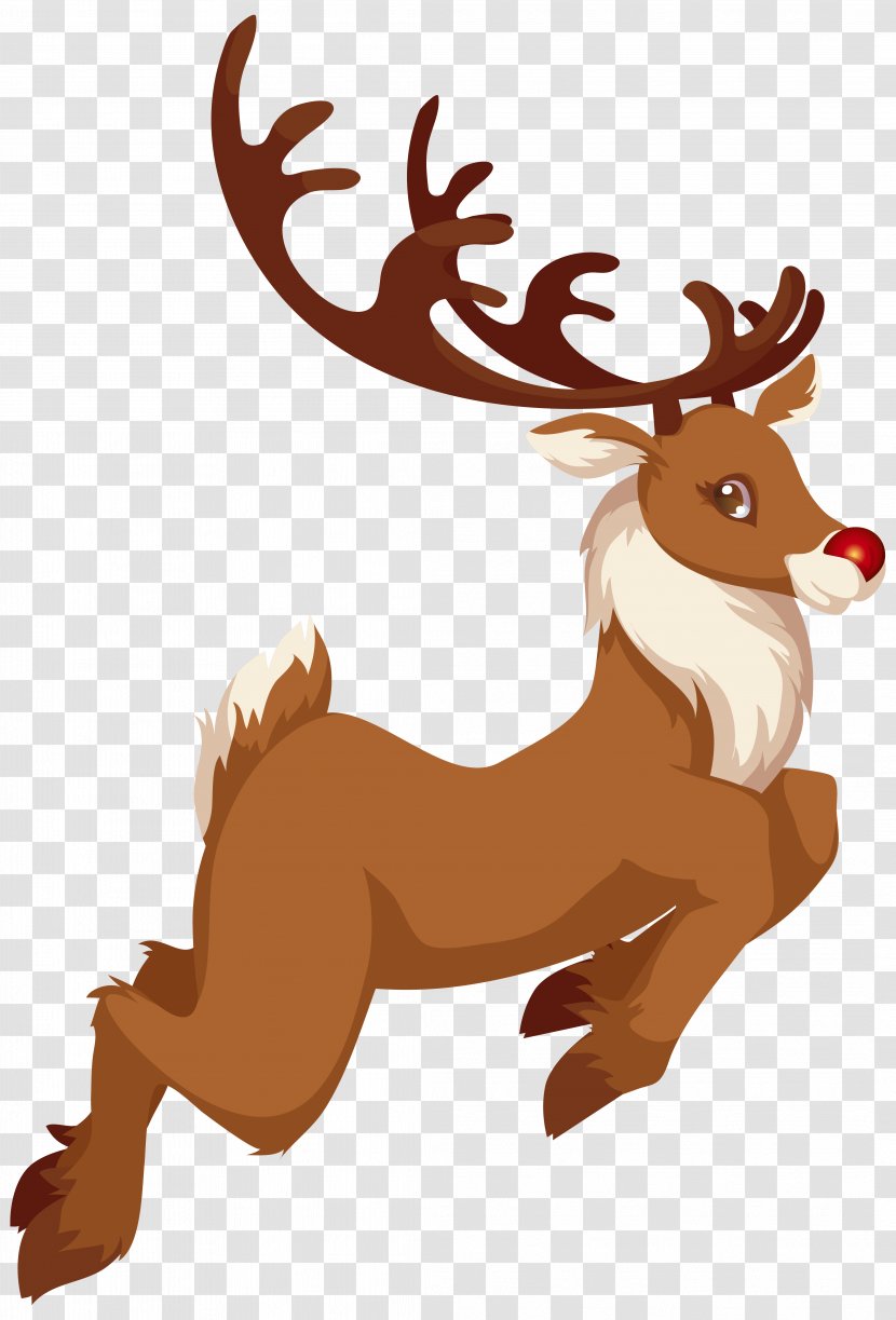 Rudolph Santa Claus Reindeer Clip Art - New Year - Christmas Cliparts Transparent PNG