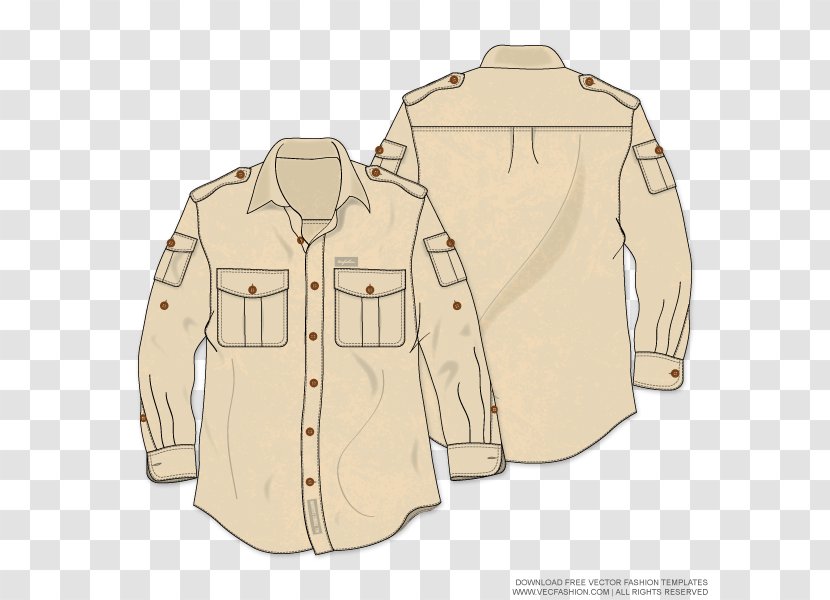Clothing Shirt Safari Jacket - Vector Transparent PNG