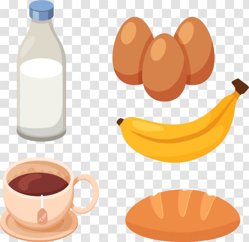 Milkshake Coffee Breakfast Euclidean Vector - Orange - Healthy And Nutritious Transparent PNG