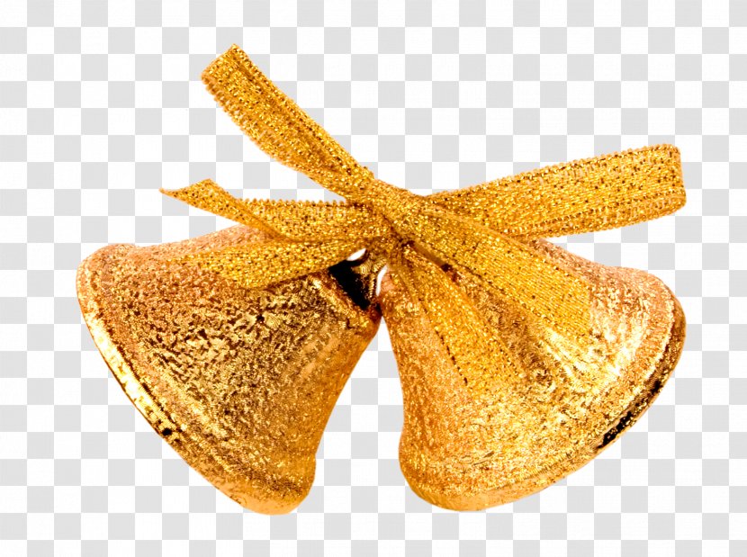 Christmas Decoration Jingle Bell Clip Art - Ornament - Gold Glitter Transparent PNG