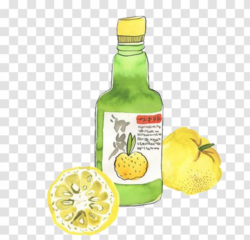 Juice Lemon-lime Drink Citrus Junos Food - Lemon Lime - Hand-painted Transparent PNG