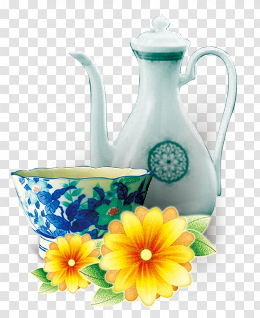 Flagon Vecteur Computer File - Mug - Chrysanthemum Cup Transparent PNG