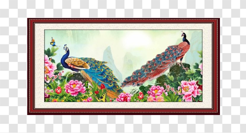 Visual Arts Painting - Rectangle - Peacock Paintings Transparent PNG