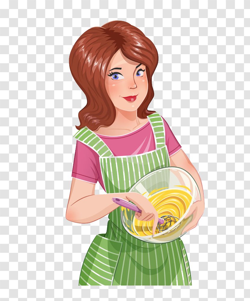 Cartoon Cooking Clip Art - Tree - Stirring Woman Transparent PNG