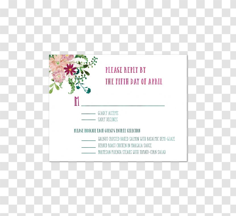 Wedding Invitation Paper RSVP Flower Bouquet Transparent PNG