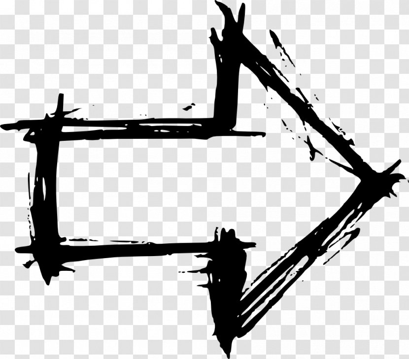 Drawing Arrow - Black And White - 30 Transparent PNG