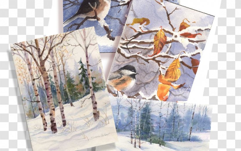 Watercolor Painting Art Christmas Landscape - Card - Taobao Promotional Copy Transparent PNG