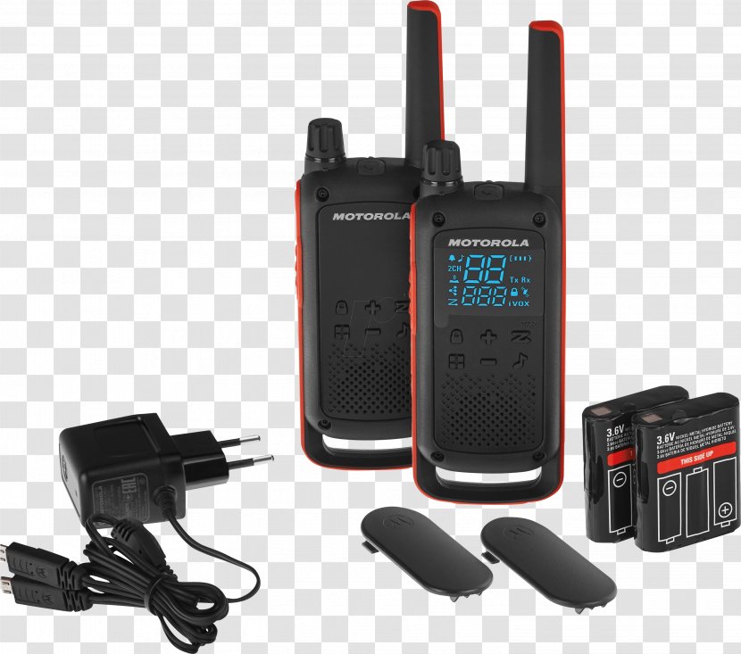 Motorola Talkabout T82 Extreme 188069 PMR446 Two-way Radio Walkie-talkie TLKR T80 Walkie Talkie - Twoway - Microphone Transparent PNG