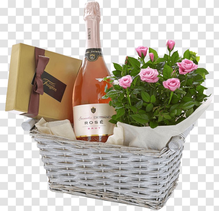 Food Gift Baskets Champagne Cut Flowers - Rose Transparent PNG