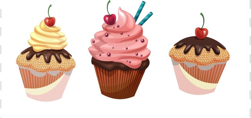 Delicious Cupcakes Clip Art Graphics - Dairy Product - Cake Transparent PNG