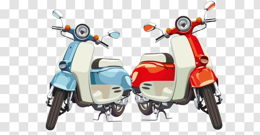 Motorized Scooter Motorcycle Accessories Car - Vespa Transparent PNG