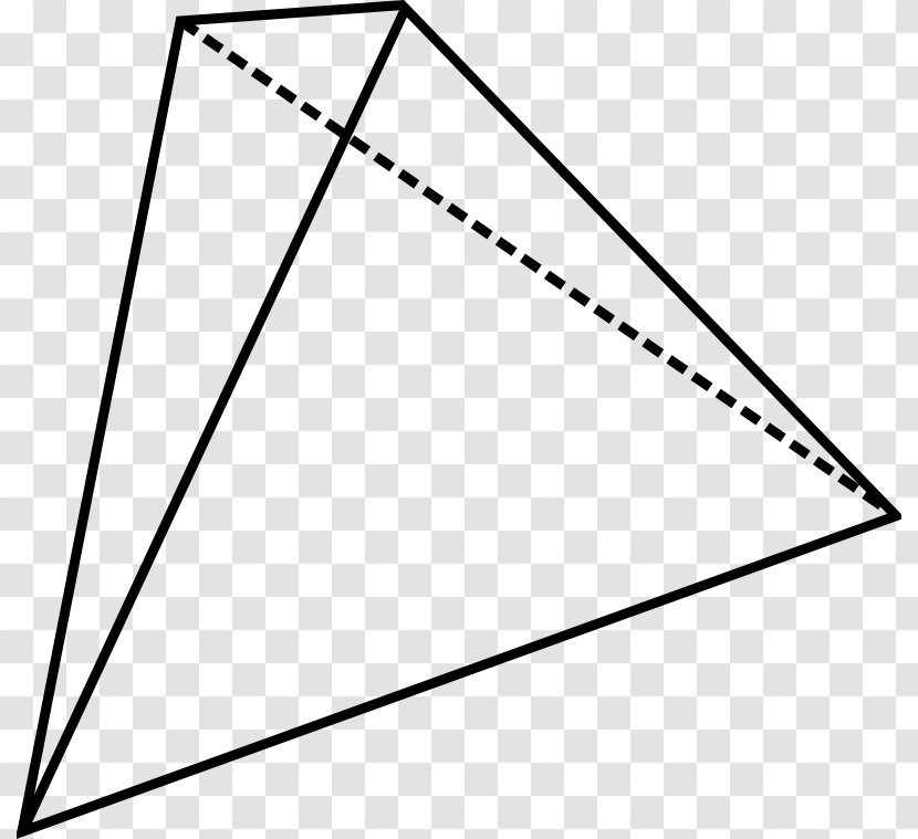 Tetrahedron Mathematics Polyhedron Clip Art - Black And White - Geometric Gradient Transparent PNG