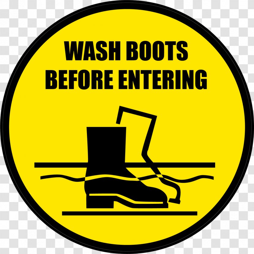 Wash Boots Before Entering Floor Sign Version 1 Brand Clip Art Logo - Text Transparent PNG