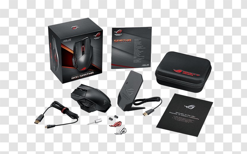 Gaming Mouse ROG Spatha Computer ASUS Laptop Republic Of Gamers - Audio Equipment Transparent PNG