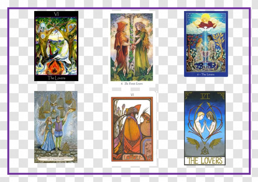 Painting The Soul: Tarot Art Of David Palladini Stained Glass Majorelle Garden Blue Modern - Lovers Hart Transparent PNG