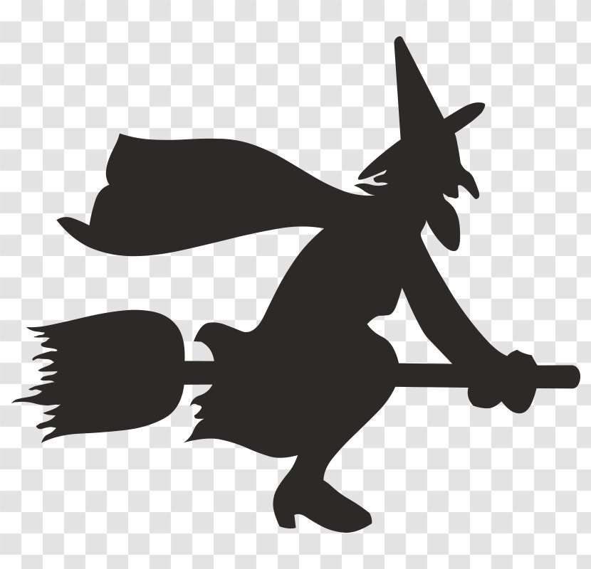 Witchcraft Broom Silhouette - Monochrome Transparent PNG