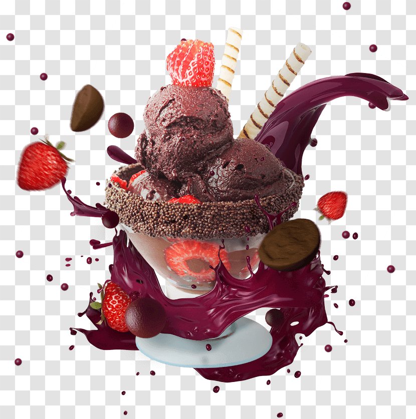 Sundae Chocolate Ice Cream Açaí Palm Restaurant - Frutti Di Bosco - Sorvete Transparent PNG