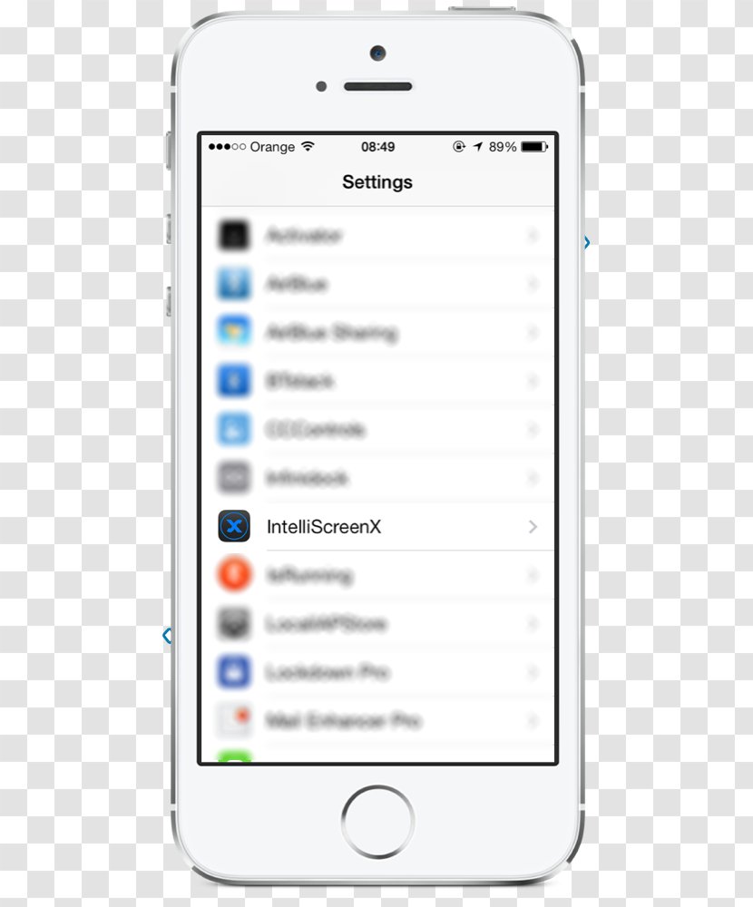 IPhone 5 IOS 7 Find My Apple - Imessage - Screen Crack Transparent PNG