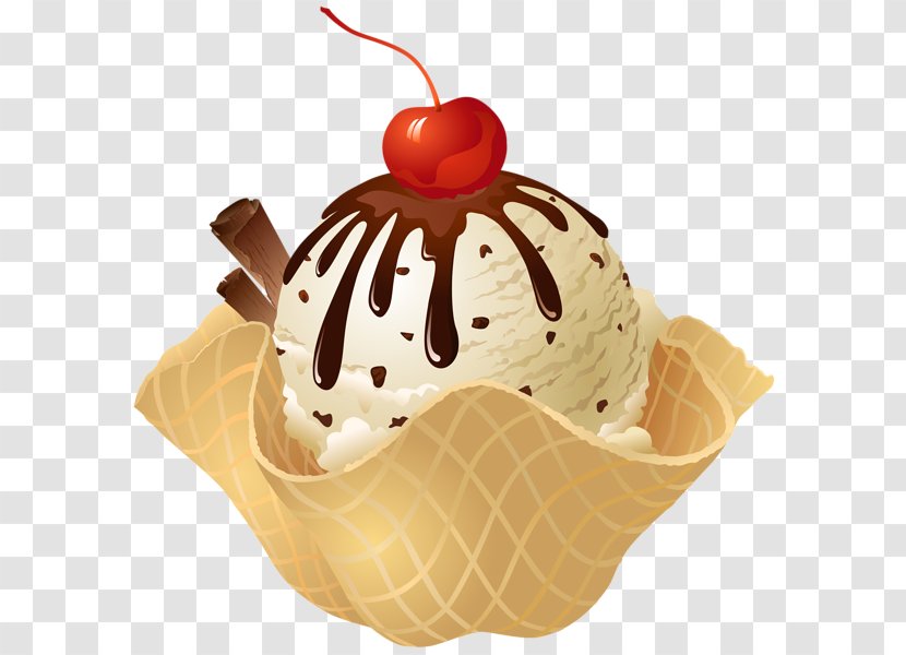 Chocolate Ice Cream Sundae Cones - 1 Scoop Cliparts Transparent PNG