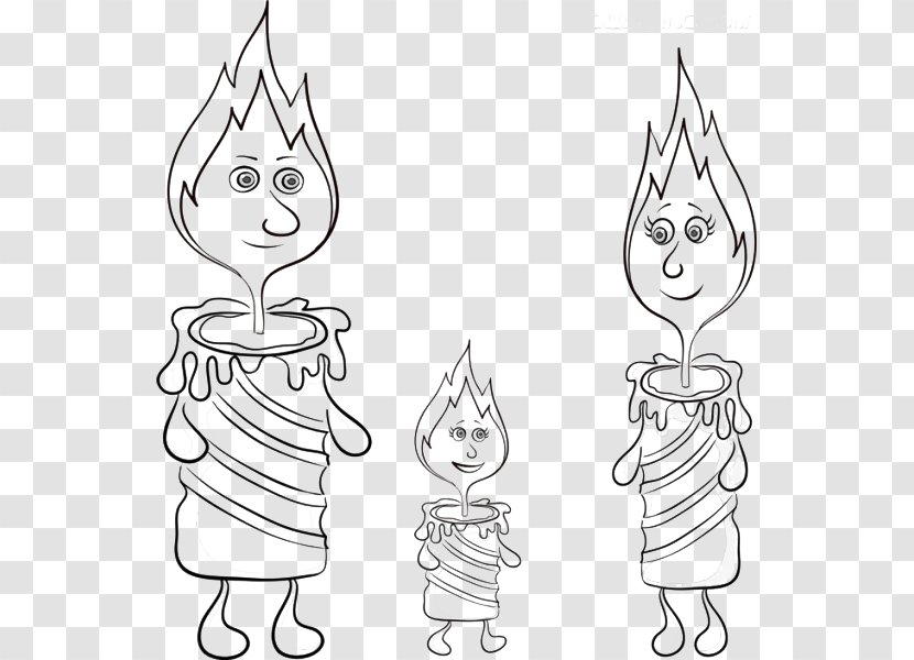 Drawing Father Cartoon Family - Black - Candle Material Transparent PNG