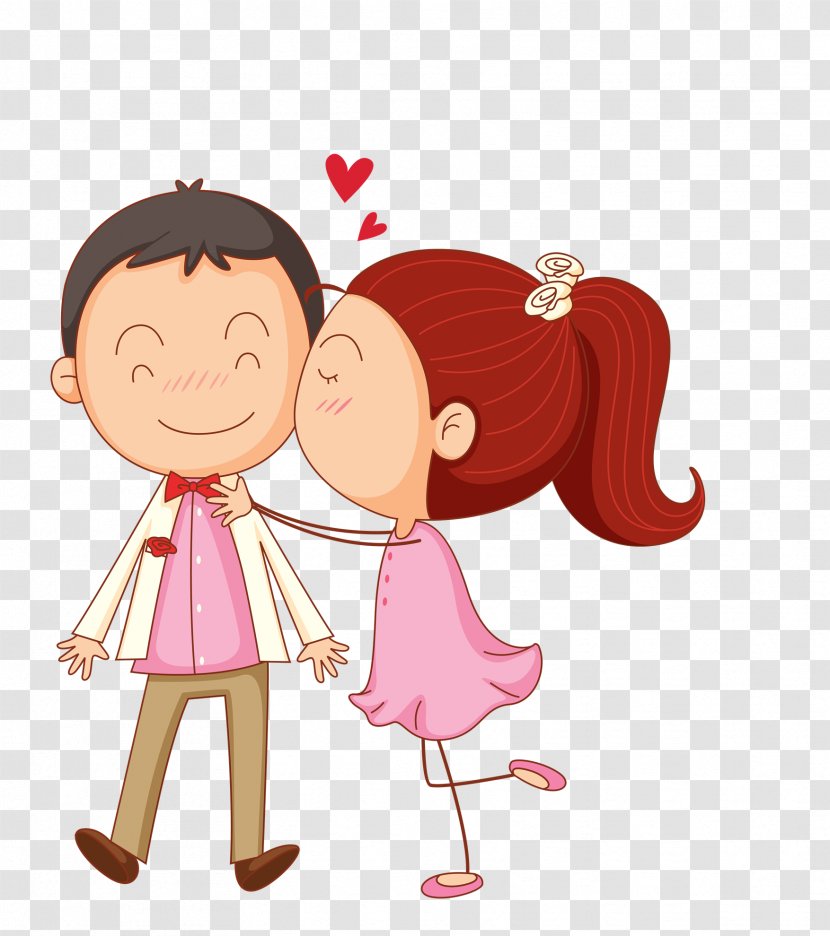Couple Clip Art - Watercolor - Happy Valentines Day Transparent PNG
