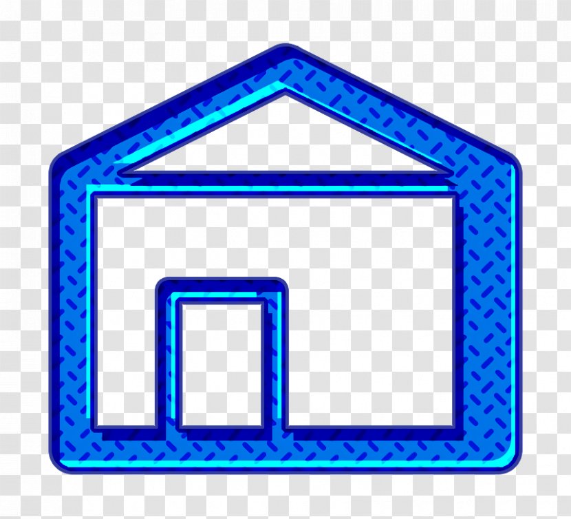 Estate Icon Home House - Rectangle Electric Blue Transparent PNG