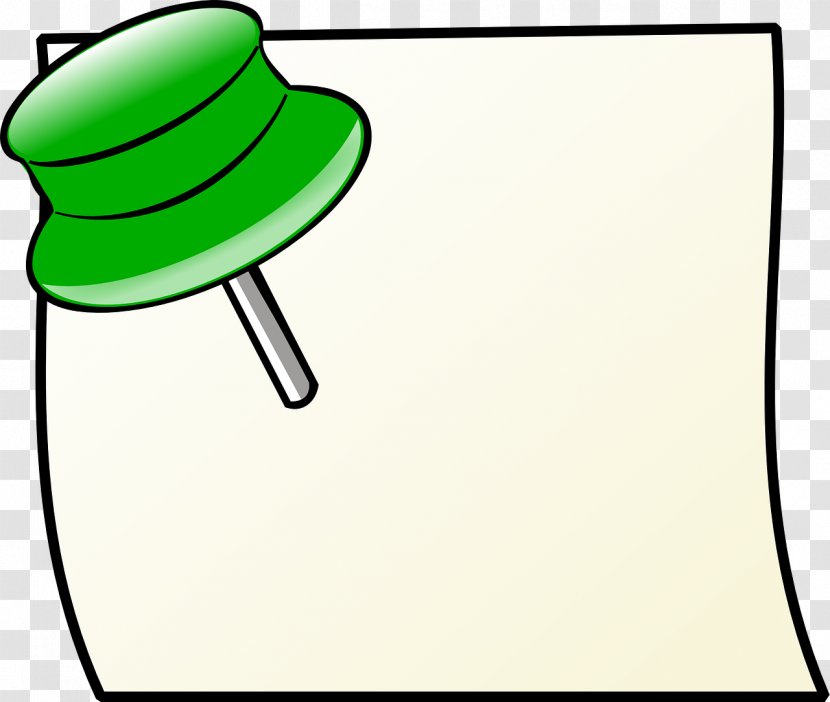 Post-it Note Pin Clip Art - Green - Pushpin Transparent PNG
