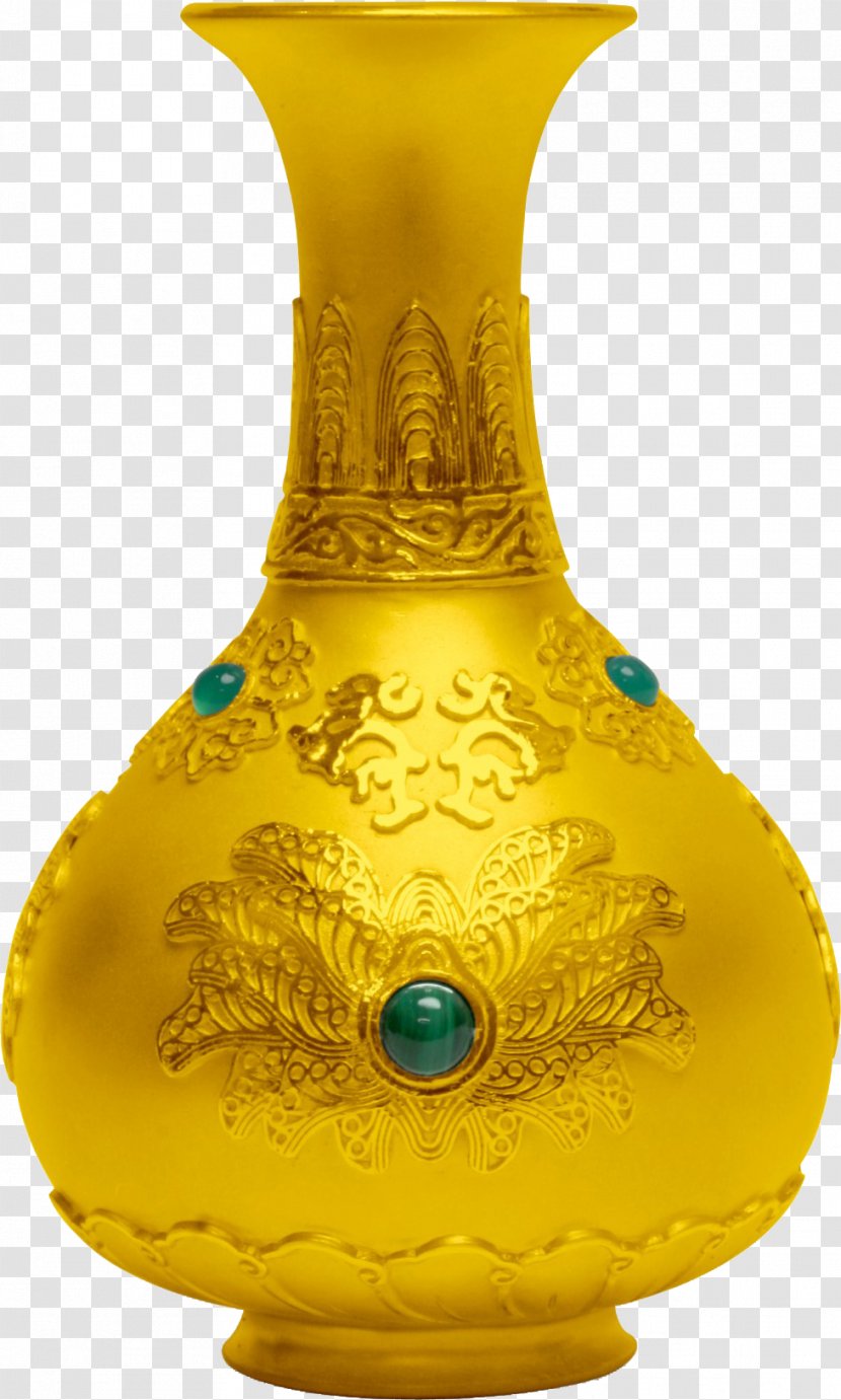 Vase Ceramic Bottle - 3d Computer Graphics - Gold Transparent PNG